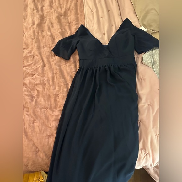 Maid of honor dress, mother of the bride, formal event dress in Navy blue - Picture 2 of 8